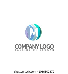 M LETTER LOGO TEMPLATE