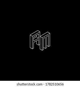 A M letter logo template design