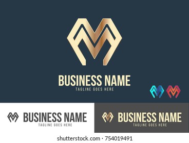 M Letter Logo Template Design Vector 