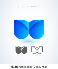 M letter logo template. Material design style. Vector abstract design elements