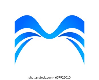 M Letter Logo Template. M monogram. Blue letter m vector.