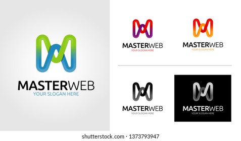 M Letter Logo Template Set