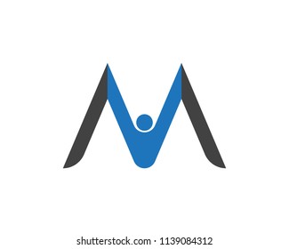 M Letter Logo Template Vector