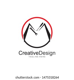 M Letter Logo Template Vector Illustration