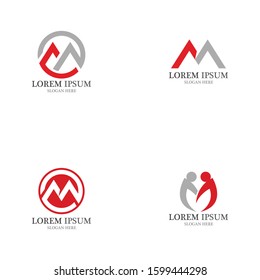 M Letter Logo Template vector illustration design