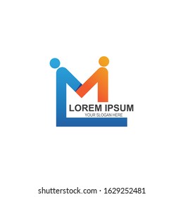 M Letter Logo Template vector illustration design