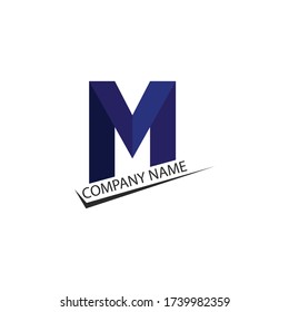 Diseño de ilustraciones vectoriales de plantillas de logotipos M y letras y M