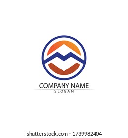 M Letter and  M Logo Template vector illustration design