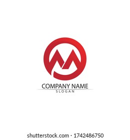 Diseño de ilustraciones vectoriales de plantillas de logotipos de letras M