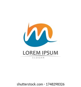 Diseño de ilustraciones vectoriales de plantillas de logotipos de letras M