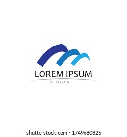 Diseño de ilustraciones vectoriales de plantillas de logotipos de letras M