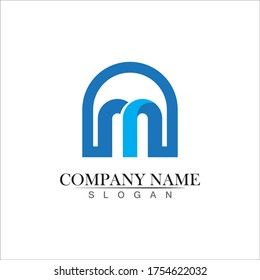 M Letter and M Logo Template vector illustration design