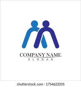 M Letter and M Logo Template vector illustration design