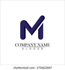 M Letter and M Logo Template vector illustration design
