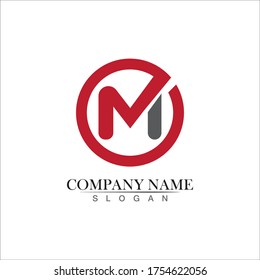M Letter and M Logo Template vector illustration design