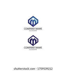 M Letter Logo Template vector illustration design