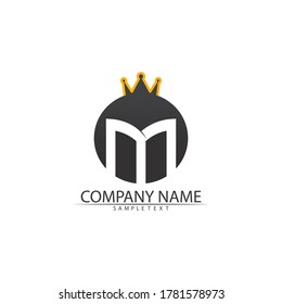 Diseño de ilustraciones vectoriales de plantillas de logotipos de letras M