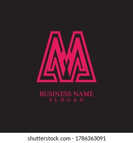M Letter Logo Template vector illustration design