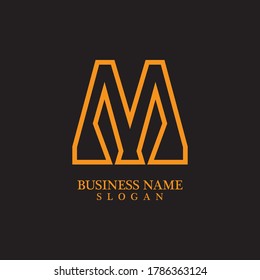 Diseño de ilustraciones vectoriales de plantillas de logotipos de letras M