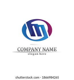 M Letter Logo Template vector illustration design