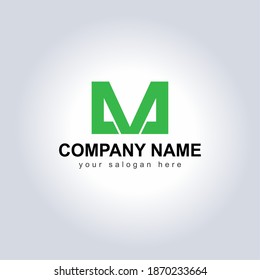 M Letter Logo Template vector icon design with Company Name and Slogan.