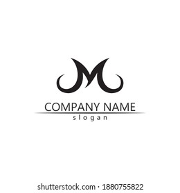 Diseño de ilustraciones vectoriales de plantillas de logotipos de letras M