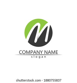 Diseño de ilustraciones vectoriales de plantillas de logotipos de letras M