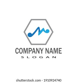 M Letter Logo Template vector illustration design