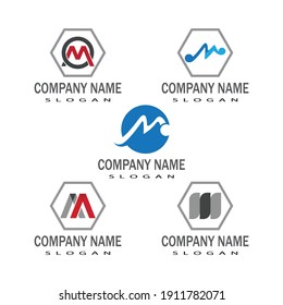 M Letter Logo Template vector illustration design
