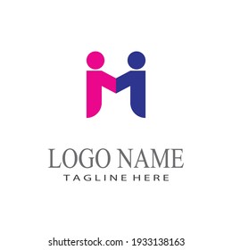 Diseño de ilustraciones vectoriales de plantillas de logotipos de letras M
