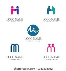 M Letter Logo Template vector illustration design