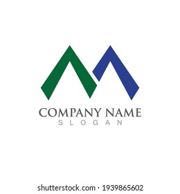 Diseño de ilustraciones vectoriales de plantillas de logotipos de letras M