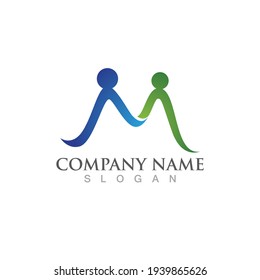M Letter Logo Template vector illustration design