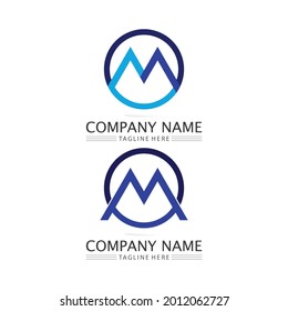 M Letter Logo Template vector illustration design shape logo design business identity