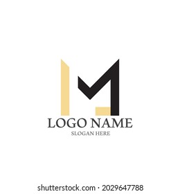 Diseño de ilustraciones vectoriales de plantillas de logotipos de letras M