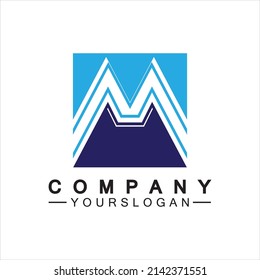 M Letter Logo Template vector illustration design