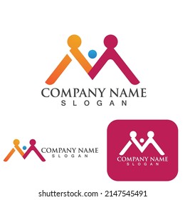 M Letter Logo Template vector illustration design