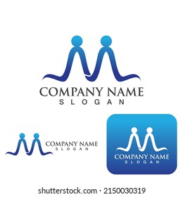 M Letter Logo Template vector illustration design