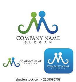 M Letter Logo Template vector illustration design