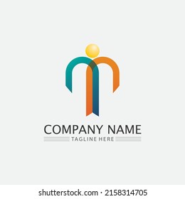 M Letra Logo Template logotipo de diseño de ilustración vectorial para empresas e identidad