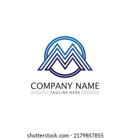 M Letra Logo Template logotipo de diseño de ilustración vectorial para empresas e identidad