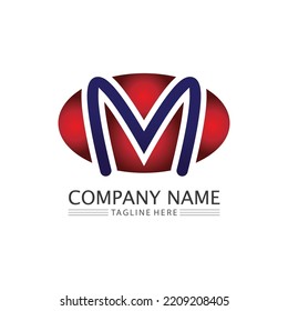 Diseño de ilustraciones vectoriales de plantillas de logotipos de letras M