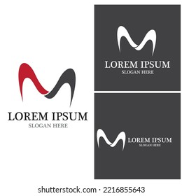 Diseño de ilustraciones vectoriales de plantillas de logotipos de letras M