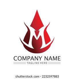 M Letter Logo Template vector illustration design