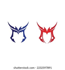Diseño de ilustraciones vectoriales de plantillas de logotipos de letras M