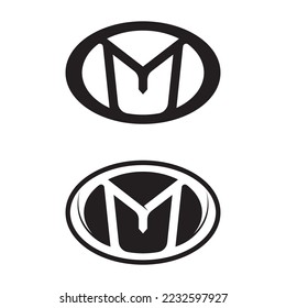 Diseño de ilustraciones vectoriales de plantillas de logotipos de letras M