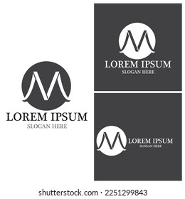 Diseño de ilustraciones vectoriales de plantillas de logotipos de letras M