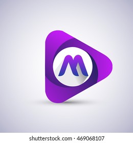 M letter logo in the triangle shape, font icon, Vector design template elements for your application or company identity.