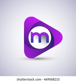M letter logo in the triangle shape, font icon, Vector design template elements for your application or company identity.