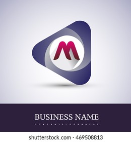 M letter logo in the triangle shape, font icon, Vector design template elements for your application or company identity.